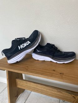 Men’s 12 2E Wide - HOKA Bondi 8 Black/White