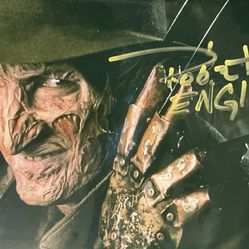 ROBERT ENGLUND SIGNED AUTO FREDDY KRUEGER 8X10 COLOR GLOSSY PHOTO COA