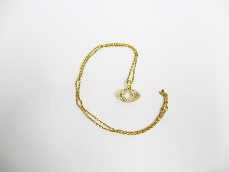 METAL NOIR 18 Yellow Gold Large Evil Eye Diamond Necklace