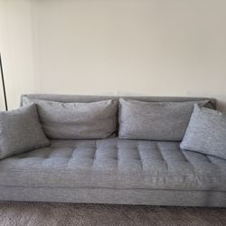 80inch Gray Feather Filled Couch