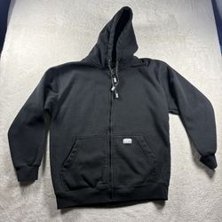 Pro Club Heavy Weight Hoodie Men's Size L Black Full Zip Jacket Drawstring Y2K