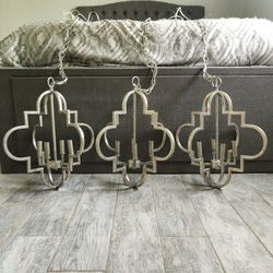 3 Piece Ellis 4541AS by Capital Lighting Modern 4-Light Chandelier,  20" x 18", Antique Silver