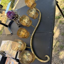 Gold candle center piece