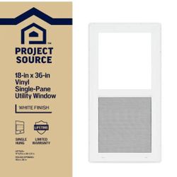 PERFECT SOURCE VINYL SINGLE HUNG UTILITY WINDOW 18"X36"