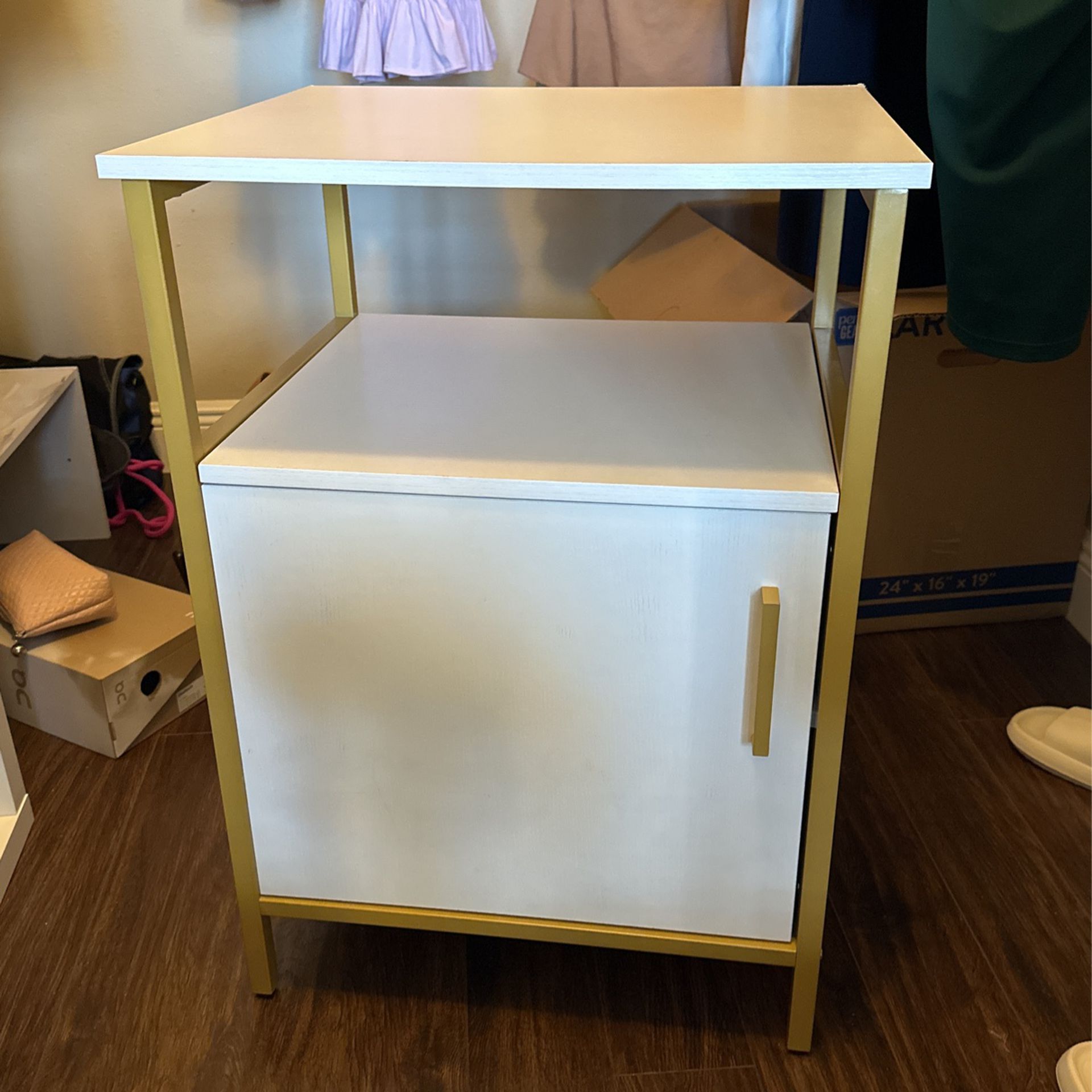 White Side Table Nightstand 