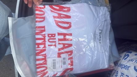 White Graphic T-Shirt with Red Text