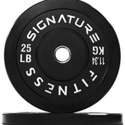 Signature Fitness 25lb Bumper Plates Pair