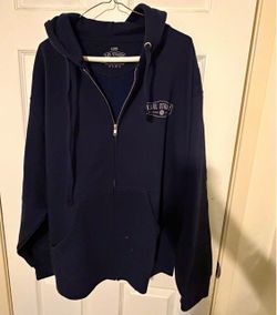 Karl Strauss Brewing Company Men's Navy Full Zip Hoodie Graphic Pockets Size XL