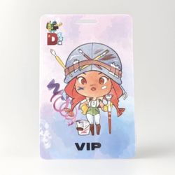 DesignerCon 2025 VIP Badge Event Pass with Cartoon Artwork by Peach Monoko