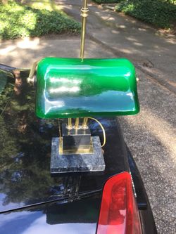 Antique bankers lamp