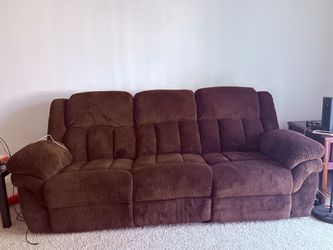 Moving sale - trevor 91 inches power reclining sofa wit chargers both sides and 1 chargers for sale