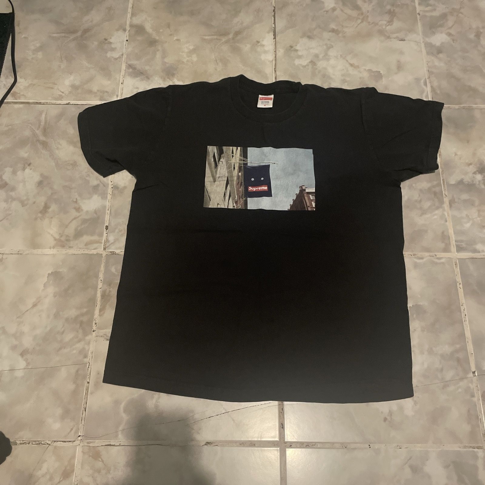 Supreme Banner Tee FW19 Men's Size Medium Black