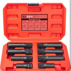 Brand New   REBRA 6 Spline & 7 Spline Lug Nut Socket Set, Spline Lug Nut Lock Key, Locking Wheel Lug Nut Removal Tool for Easy Installation and Remova