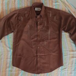 Vintage Brown Embroidered Unisex Shirt 👕✨