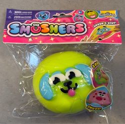 ORB Curiosities Smushers Squish & Stay Green Face Squishy Toy