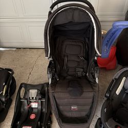 Britax Stroller And 3 Britax Car seats