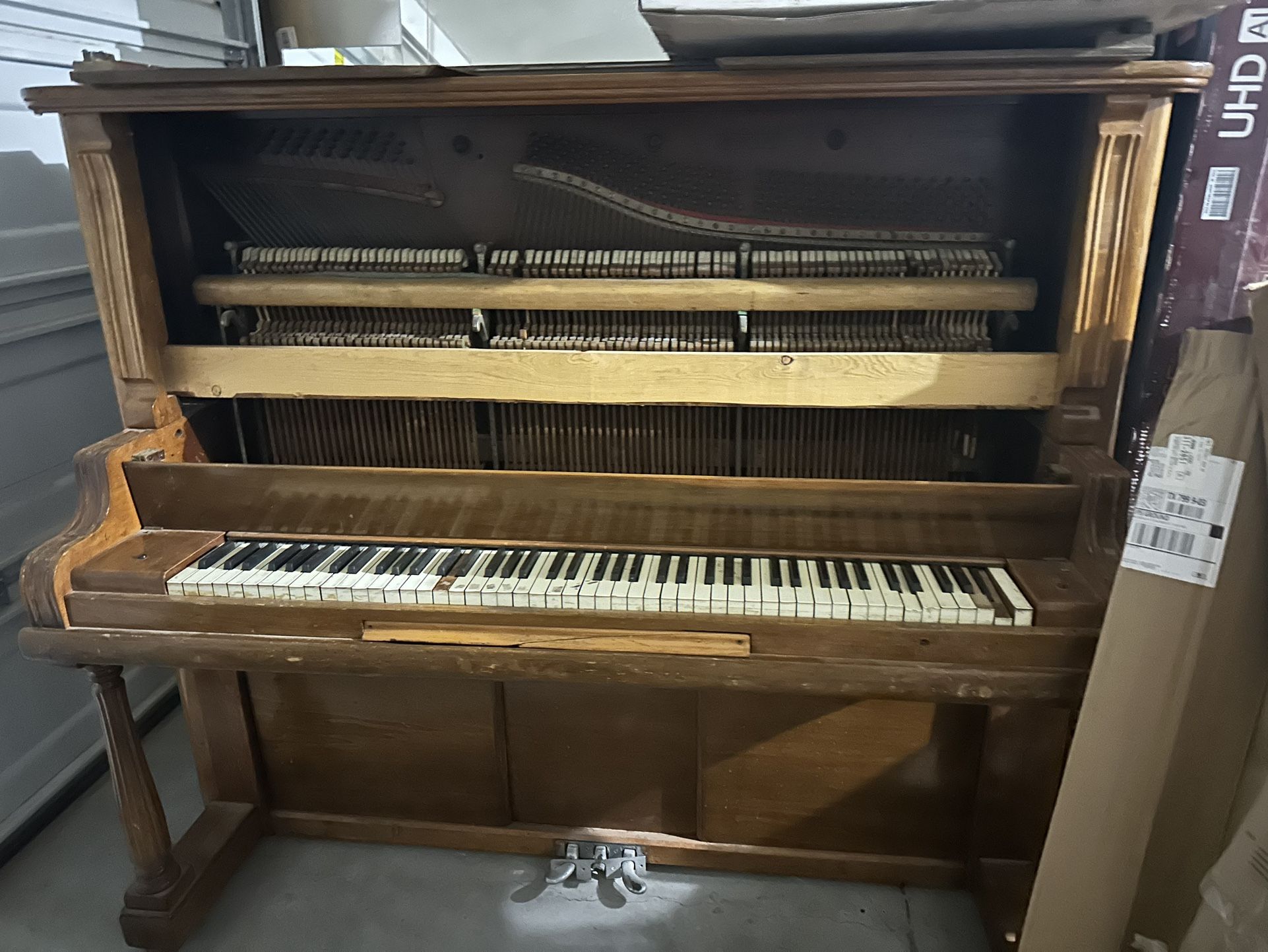 Vintage Piano With Piano Bench