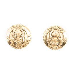 Chanel Small CC Logo Round Clip-On Earrings - Gold 
