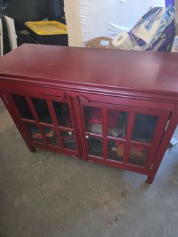 A red cabinet