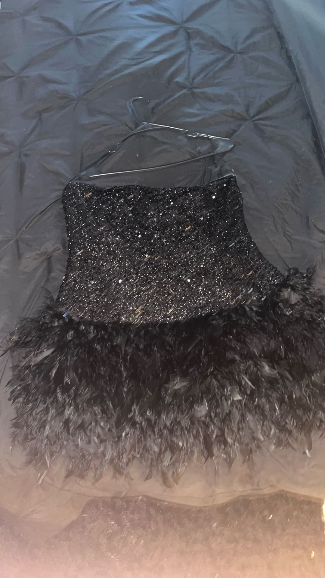 Fashion Nova Black Feather Dress – Worn Once, Like New