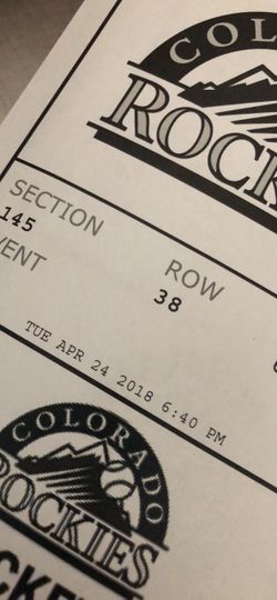 Rockies tickets for today’s game