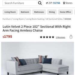 Grey Sectional Sofa Mid-century Mod