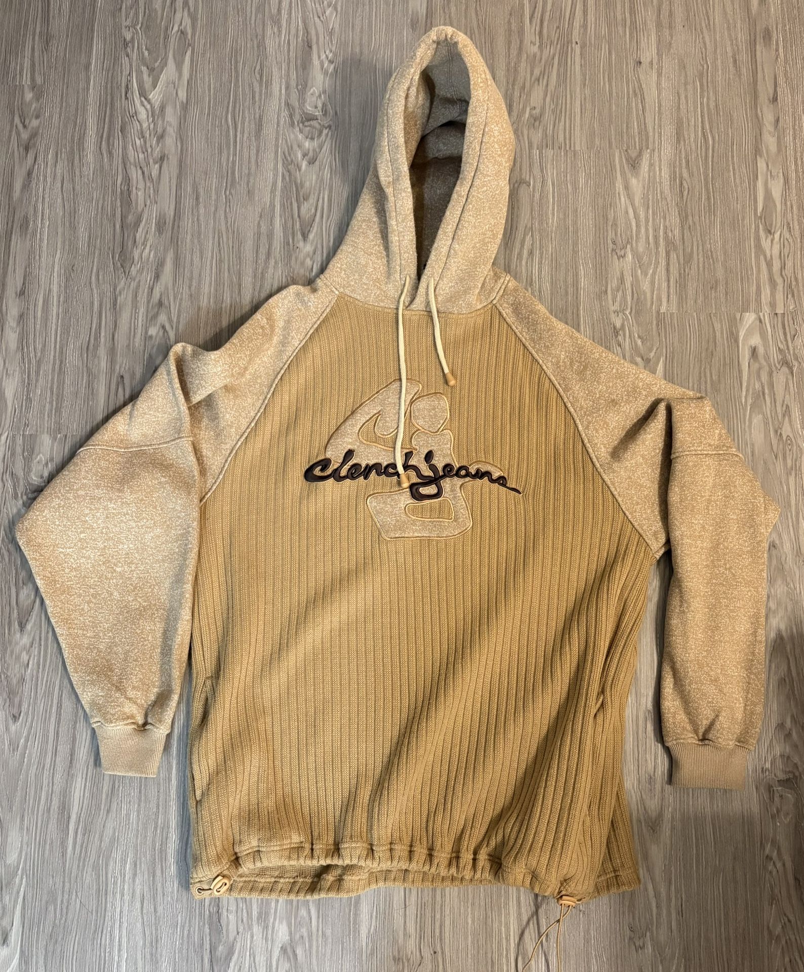 Vintage Sweater Clench Jeans Heavy Ribbed 2XL  Pullover Hoodie streetwear Y2k