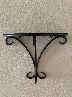 Wrought Iron Half-Moon Wall Shelf