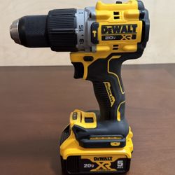 DEWALT 20V Lithium-Ion Compact Cordless 1/2 in. Hammer Drill-2. Speed with (1) 5.0 Ah Battery. 