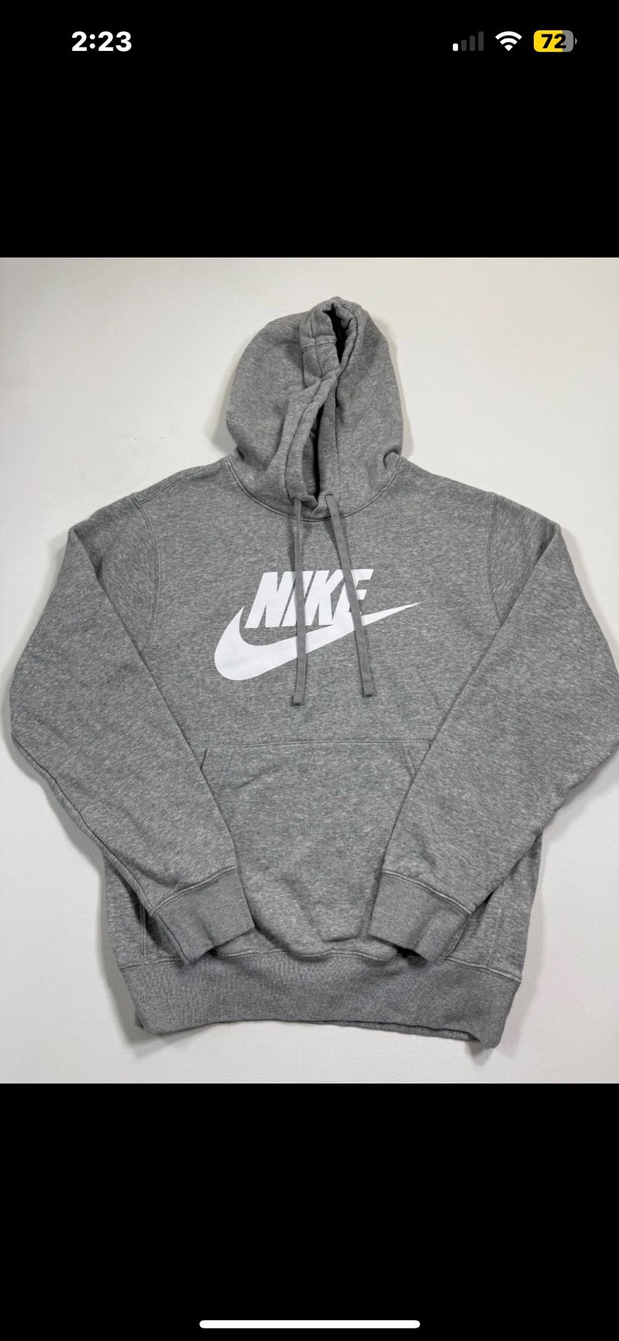 Nike Men’s Hoodie Grey Size Small