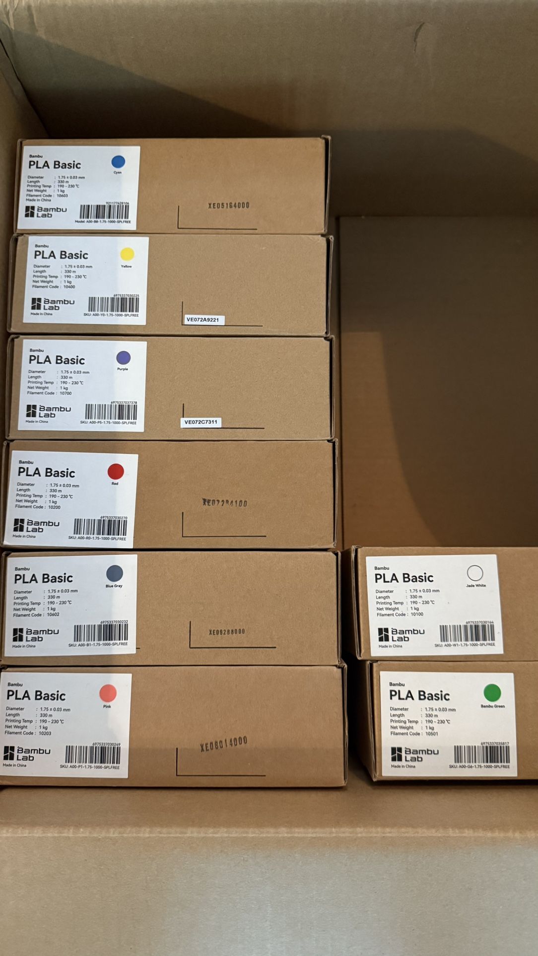 3-d Printer Filament Bambu Lab 8 Boxes