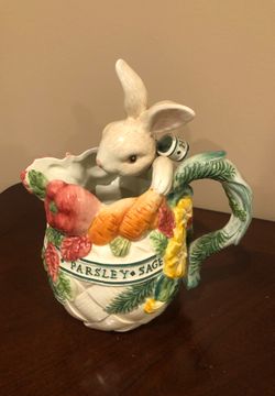 Fitz and Floyd bunny pitcher