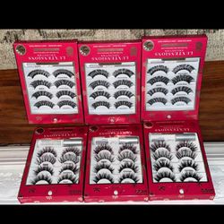 LOT of 6 x 4 Pair Packs KISS Lash Couture LuXtensions - Glitter Silver and Pink