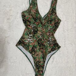 New 2xl green camo Dino bodysuit top blouse festival rave raver boho outfit