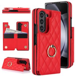 Red Samsung Galaxy Z Fold 5 Wallet Flip Case w Ring Card Holder Cash Slot  Kickstand