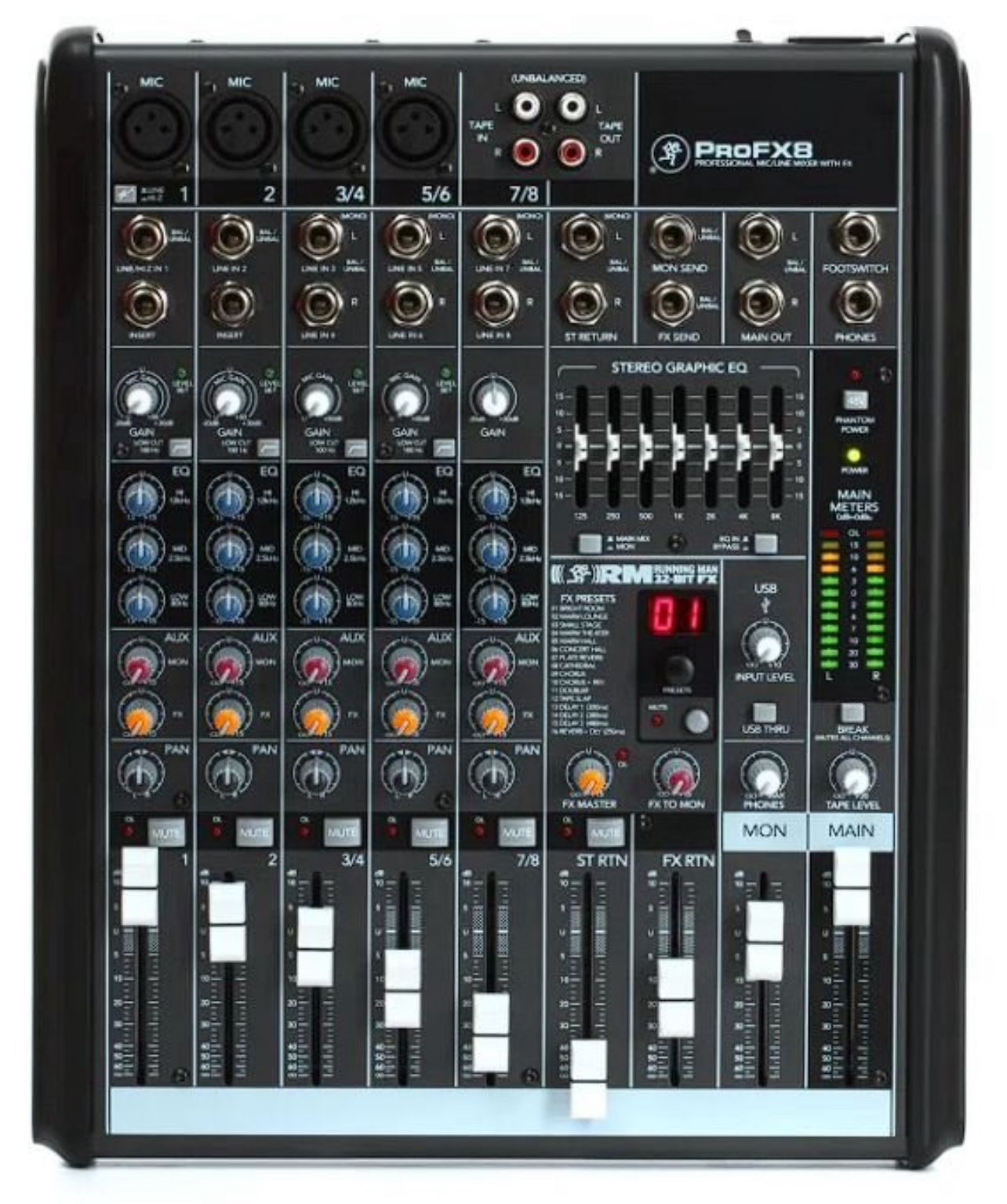 Mackie ProFX8 8 Channel USB Compact Mixer with Effects