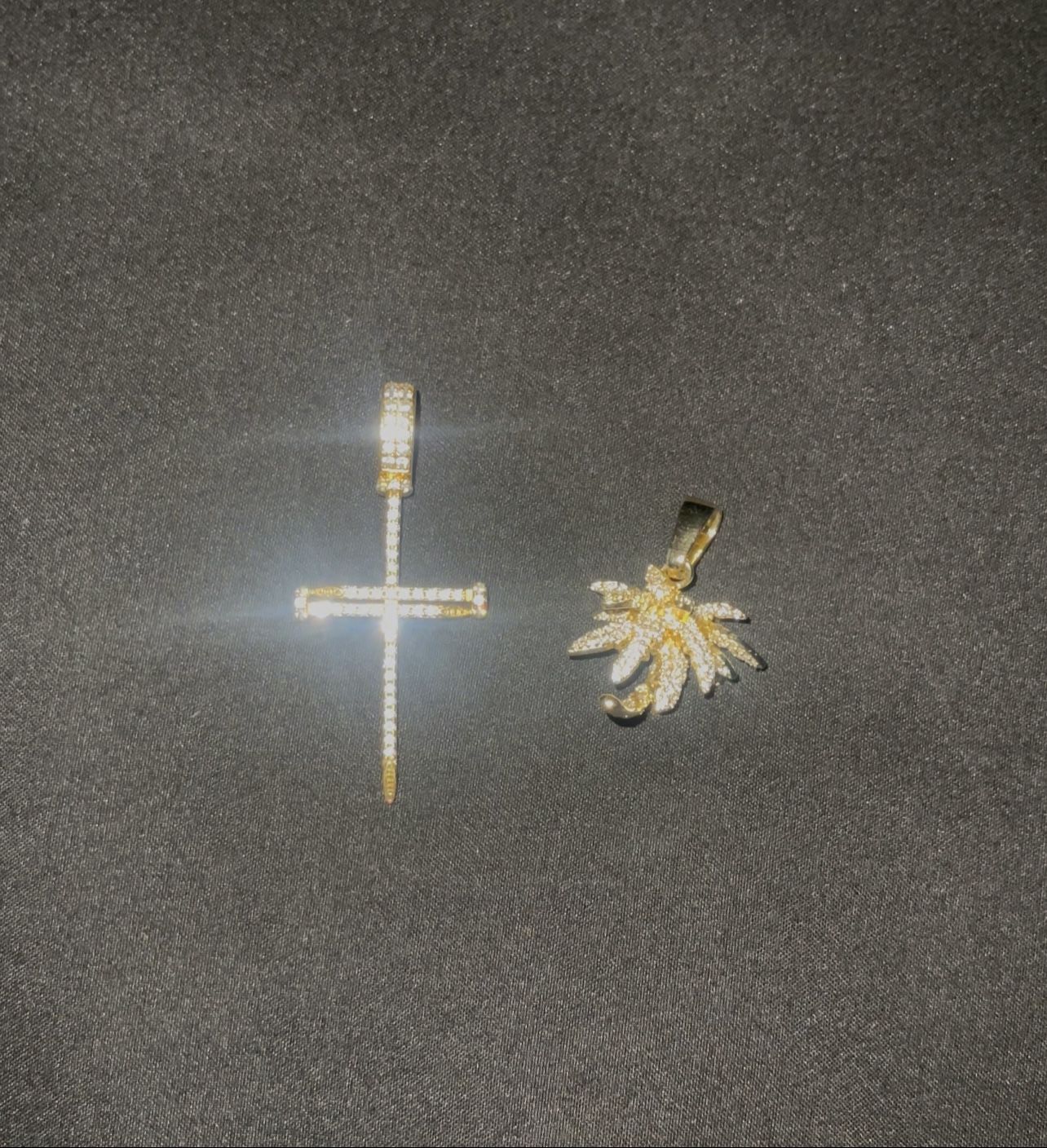 GLD Pendants - Needle Cross + Palm Tree