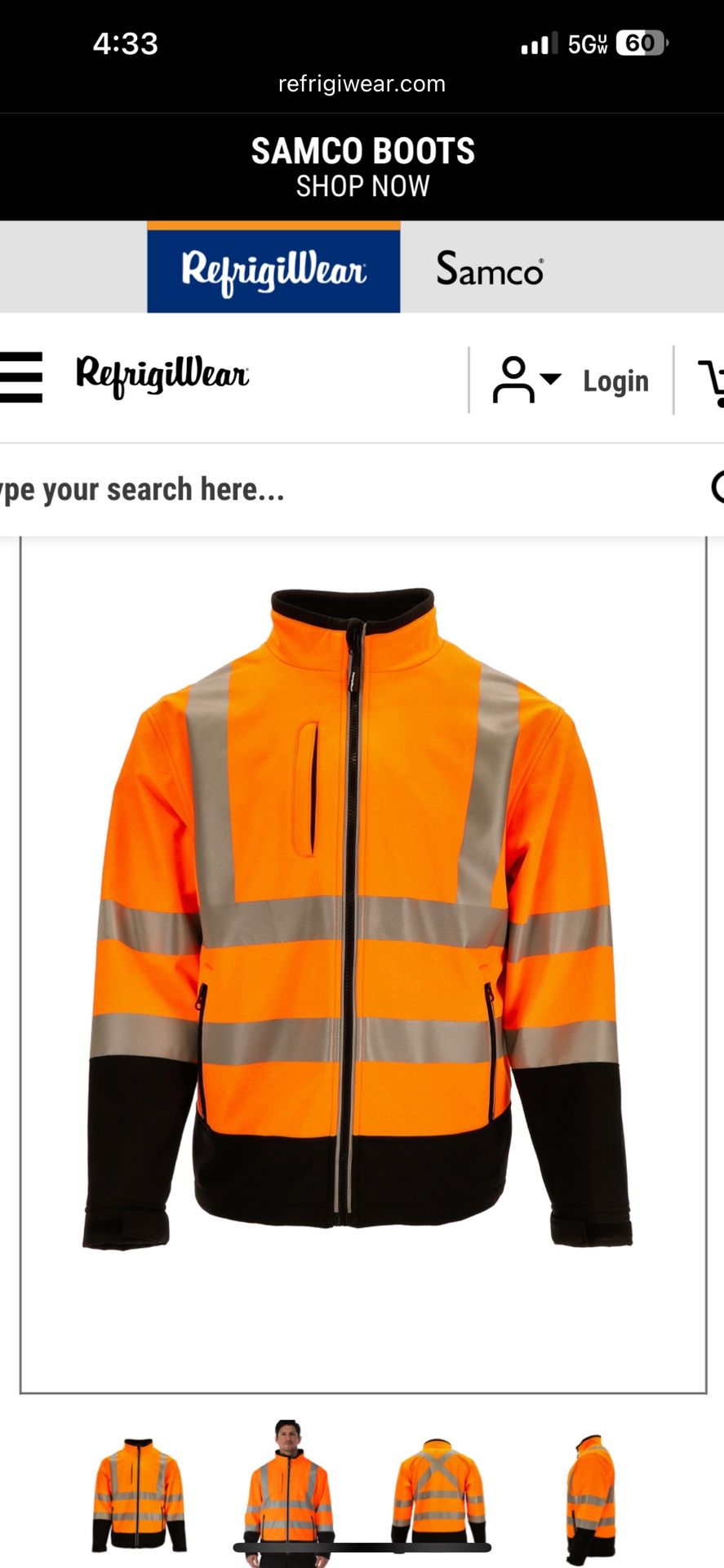 Safety Vest Freezer Jacket XL Size