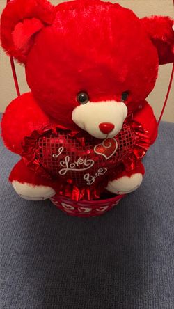 Red Teddy Bear with Heart