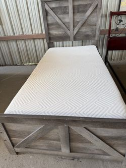 Gray Twin bed mattress included