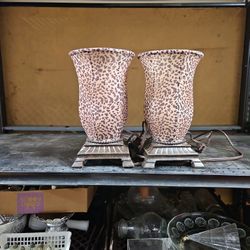 Vintage Leopard Print Lamps