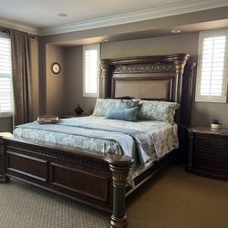 Real Wood Marble Bed Set 