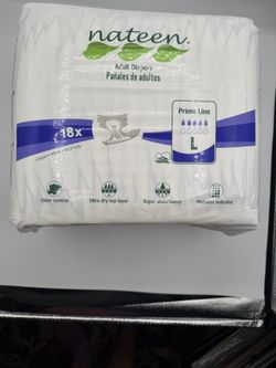 Nateen Prime Line Adult Diapers with Tabs (Size Large, 18-Count) – Brand New