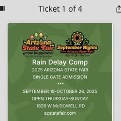 STATE FAIR ENTRY TICKETS 4 FOR 20 DOLLARS