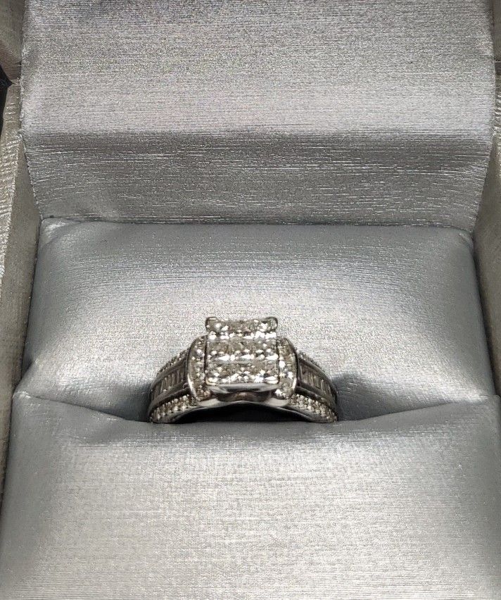 1.25 CT. 14kwg, Quad Princess Cut/ Baguette Diamonds- Size 6 $700 OBO