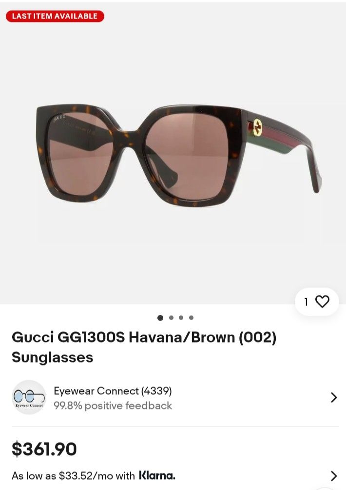New Women's Gucci Sun Glasses