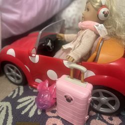 Disney Minnie ILY4ever Mouse Travel Set- Car (doll Not Included)