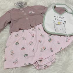 Carter's Baby Easter Dress Set w/ Bib *6 Months 
