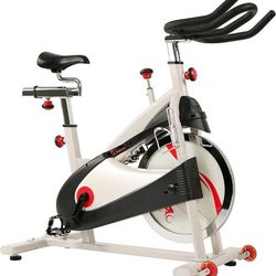 Sunny Health & Fitness Premium Indoor Cycling Exercise Bike with Clip-In Pedals - SF-B1509/C