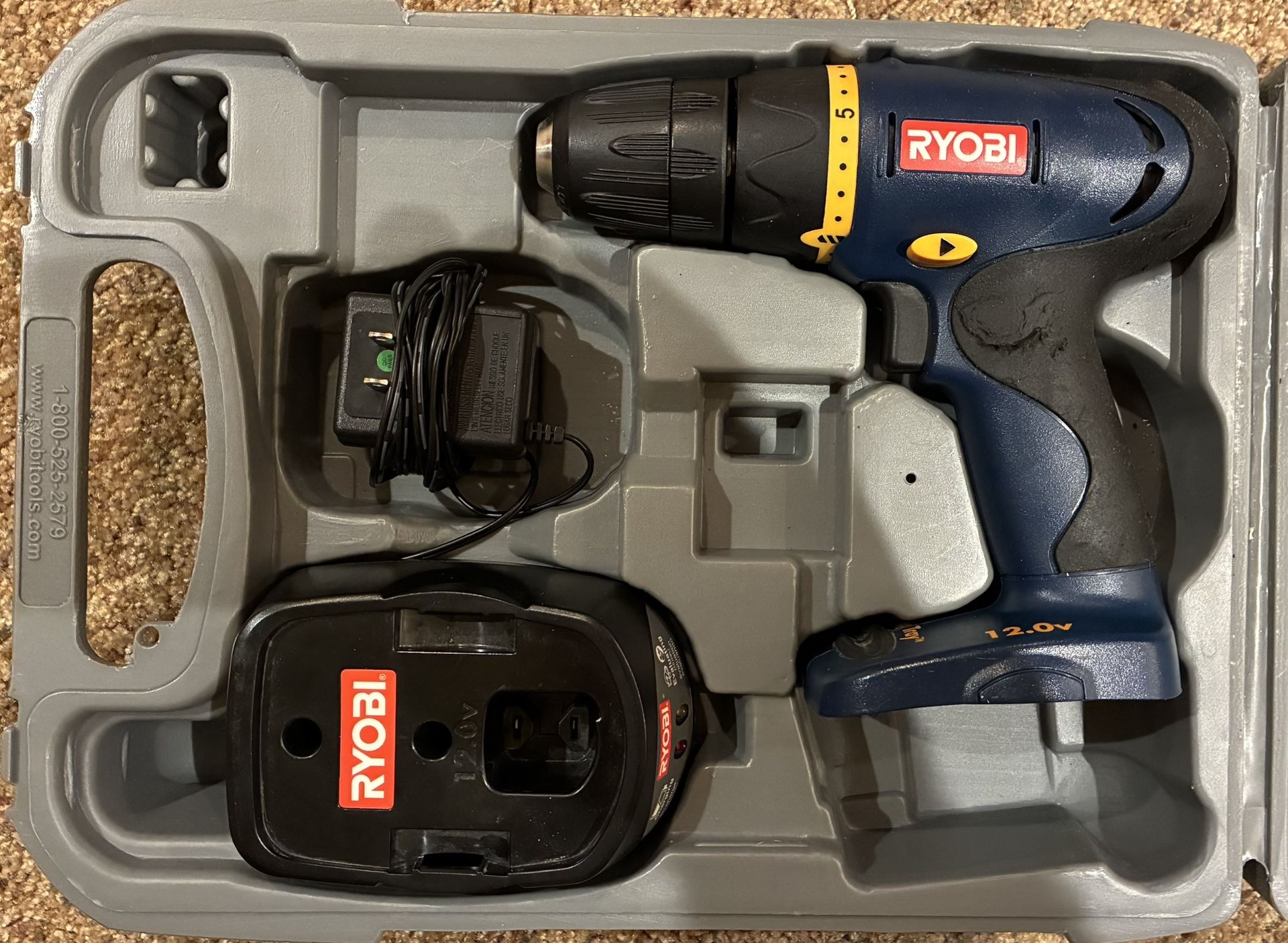 Ryobi 12v Cordless Drill With Charger (No Batteries)